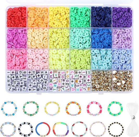 Clay Beads Bracelet Making Kit Clay Beads for Friendship Bracelets Kit 6mm Beads for DIY Crafts