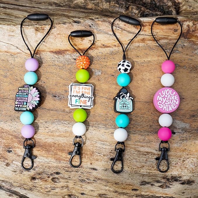 MUBYOK F03 Funny Quote Car Freshie Hangers Making Kit DIY Silicone Beads Hanging Charms Accessories Supplies