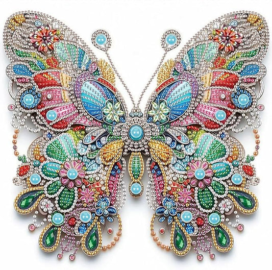 LazyFold Diamond Art Painting Kits for Adults, DIY Butterfly 5D Special Shape Diamond Art Kits, Crystal Rhinestones Diamond Gem Art Painting for Home Wall Decoration 12×12inch