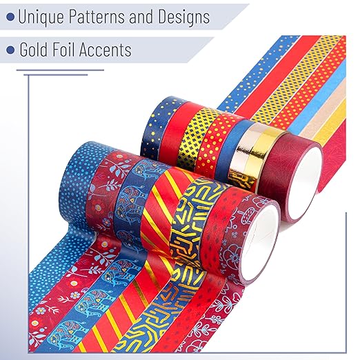 Mr. Pen Washi Tape Set, 15 Rolls, Gilded Grandeur, Metallic Foil, Decorative Tape, Washi Tapes, Scrapbook Tape, Scrapbook Washi Tape, Craft Tape, Washy Tape