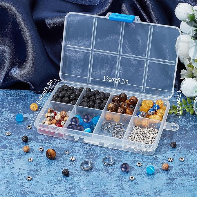 SUNNYCLUE 1 Box 300+Pcs DIY 10 Sets Solar System Bracelets Kit Universe Galaxy The Nine Guardian Planets Bracelet Necklace Tiger Eye Bead Natural Gemstone Beads for Jewelry Making Kits Craft