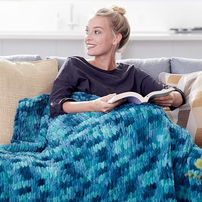 Bernat Alize Blanket-EZ Yarn, Seaport Teals