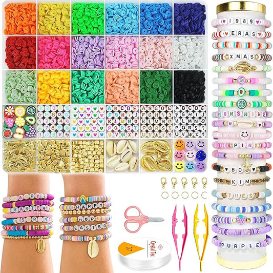 OHOME Easter Basket Stuffers for Teens - 5300 Clay Beads Bracelet Making Kit,Arts and Crafts for Kids Ages 8-12,Easter Crafts Games Toys for 3-10 Year Old Birthday