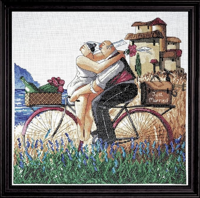 Tobin 1655-1007 Just Married Counted Cross Stitch Kit-14"X14" 14 Count