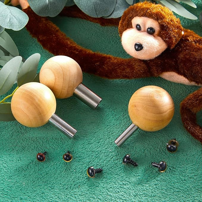 Amylove 3 Pcs Safety Eye Tool Auxiliary Tool for Attaching Safety Eyes for Crocheting Crochet DIY Stuffed Animal Install Doll Making Supplies Craft, 3 Size