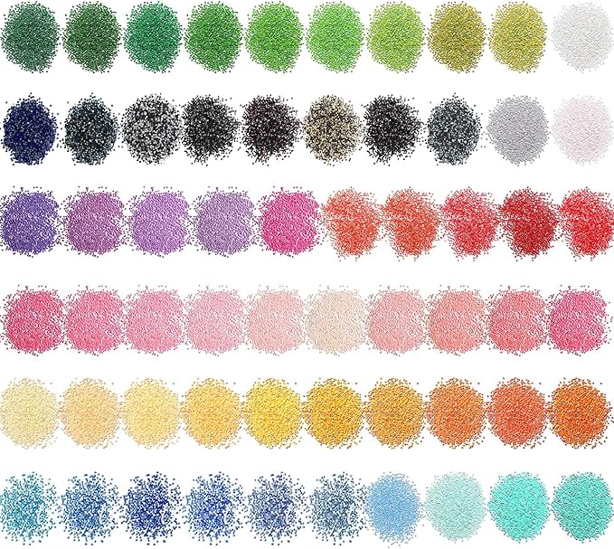 60000 Pcs 60 Color Rhinestones Diamond Painting Beads Flat Bottom Round Resin Beads Art Replacement Diamonds for DIY Craft Diamond Painting Accessories(Novel Color)