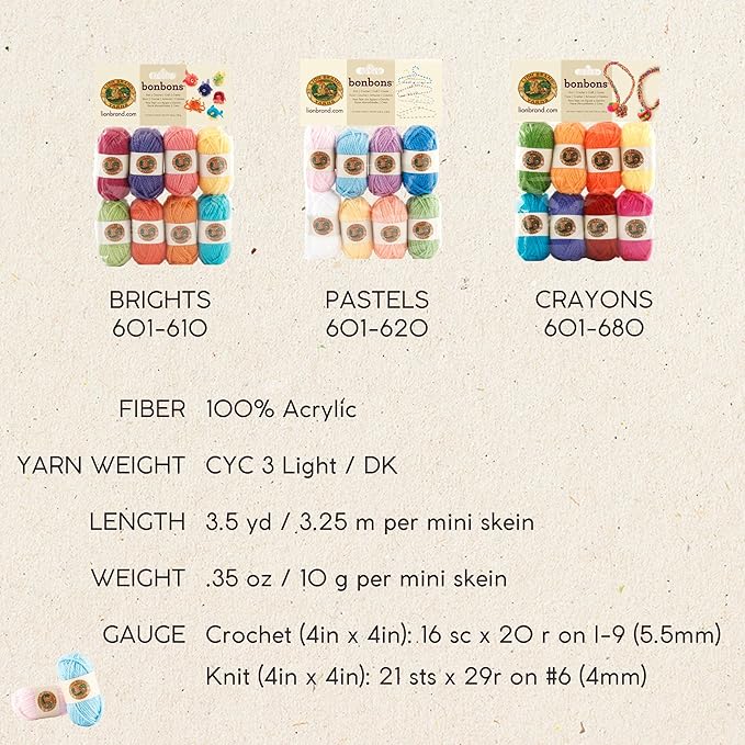 Lion Brand Yarn BonBons Yarn Pack Brights