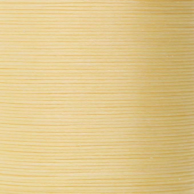 KO Nylon Beading Thread, Yellow Color, Japanese Pre-Waxed 100% Nylon, 330TEX, Tangle Resistant Knotting Cords, 50m /55 yds Spool, Use for Seed Bead Projects, Loom Work & Bead Weaving