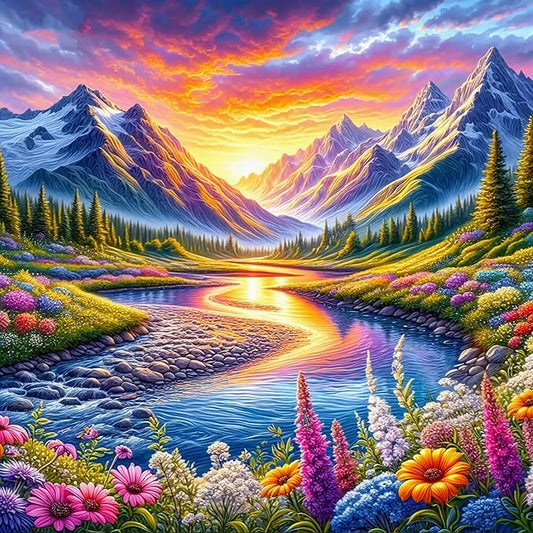 Paint by Numbers Kit for Adults Beginner Snow Mountain, Adult Paint by Number Kits on Canvas, Natural Landscapes DIY Acrylic Oil Painting by Numbers for Adults, Perfect for Home Wall Decor 16X16 Inch