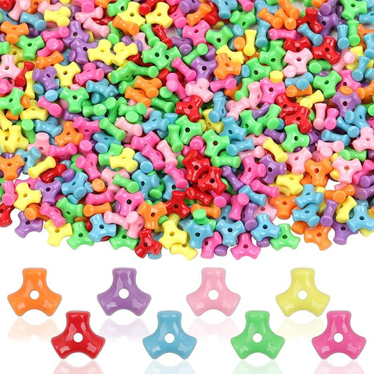 gmma pony beads shapes for friendship bracelets multicolour opacity plastic tri beads for jewelry making valentine's day diy bracelets necklace friendship party decoration supplies