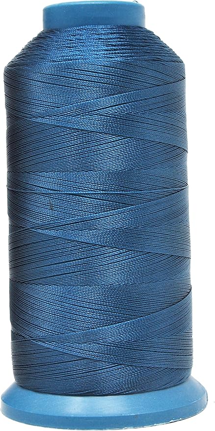 Mandala Crafts Size 69 210D T70 Bonded Nylon Thread - Airforce Blue 1500 YDs Tex 70 Heavy Duty Sewing Threads for Leather, Jeans, Weaving, Outdoor Marine Upholstery