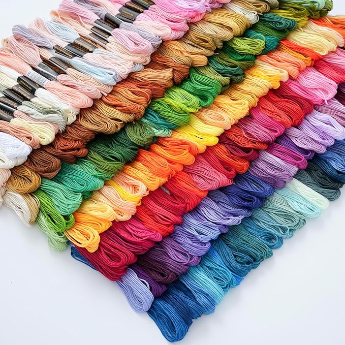 447 Colors Embroidery Floss Complete Set, Friendship Bracelet String, 8.7in 6-Strand Cross Stitch Thread Polyester Embroidery Thread