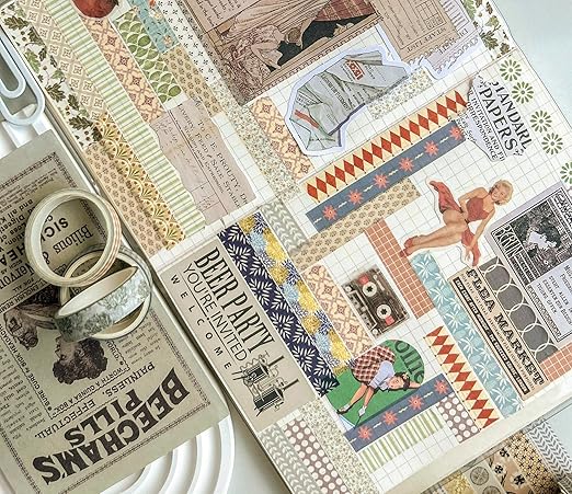 YUBBAEX 20 Rolls Basic Patterns Washi Tape Set Skinny Masking Creative Decorative Tapes, Designer's Selection (Collection 4-Romance)