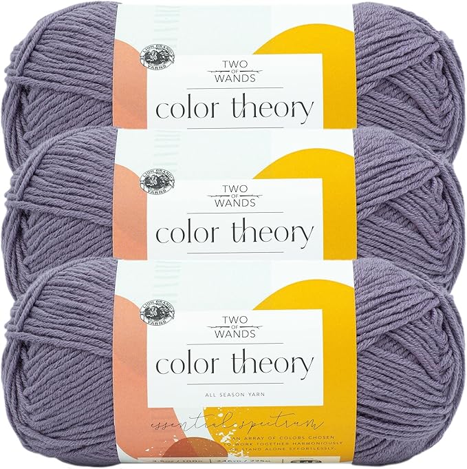 Lion Brand Yarn, Color Theory Worsted Weight Yarn for Knitting and Crochet, Amethyst, 3 Pack, Acrylic Fiber with Modern Color Palette, Perfect for Sweaters, Hats and Cozy Blankets