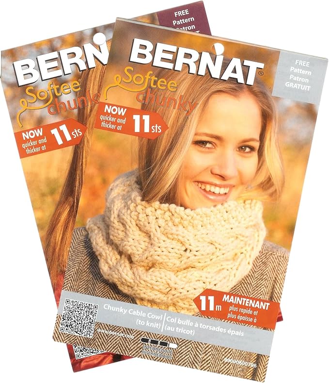 Bernat Softee Chunky Yarn Bundle Super Bulky #6, 3 Skeins Schoolyard Ombre 29134
