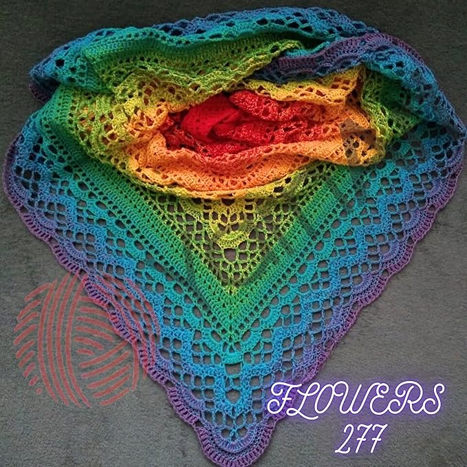 YarnArt Flowers – Gradient Cotton Acrylic Blend, 250g (8.8 oz), 1094 yds, Lightweight Sport Yarn for Crochet, Knitting, Shawls, Summer Projects - 1 Fine Skein (277)
