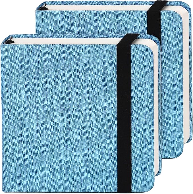 Funto Watercolor Journal 2 Pack, 4.7”x4.7” 48 Sheets Total, 100% Cotton Cold Press Paper 300gsm/140lb, Acid-Free Sketchbook Set for Practice & Class (Deep Blue)