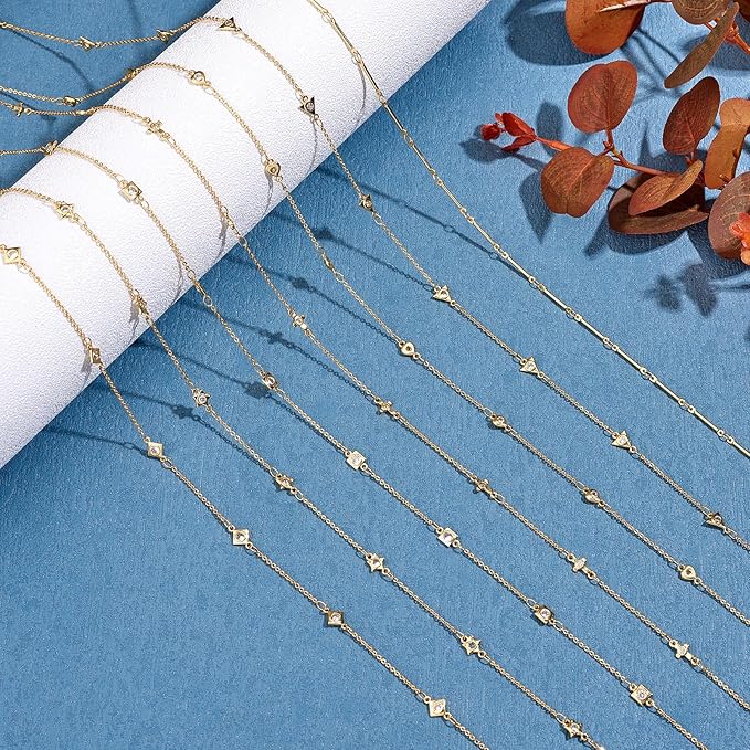 3.28 Feet 1M Brass Bar Link Chains Unwelded Metal Long Stick Link Cable Chains Real 18K Gold Plated for Jewelry Necklace Making Crafts