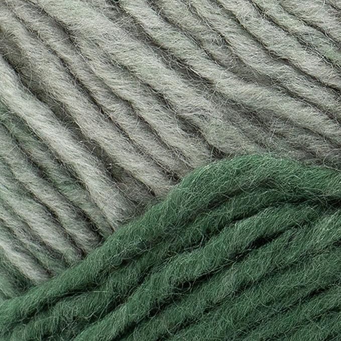 Lion Brand Yarn Scarfie Yarn for Knitting and Crocheting, Evergreen/Pearl Grey, 3 Pack