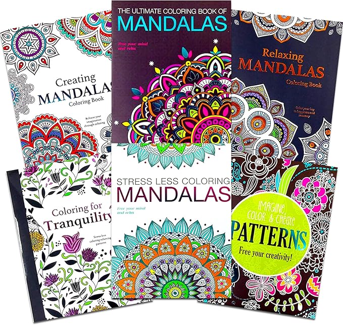 10 Pack Adult Coloring Book Super Set - Bundle with 10 Adult Coloring Books for Women, Men Featuring Mandalas and More | Advanced Coloring Books Bulk