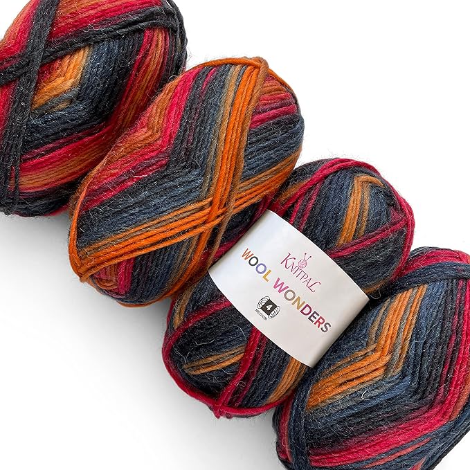 Wool Wonders Yarn for Crocheting, 4-Pack (640Yds / 400G), Free Patterns - Wool Yarn for Knitting - Aran/Heavy #4 Medium Worsted Weight - Black Lava