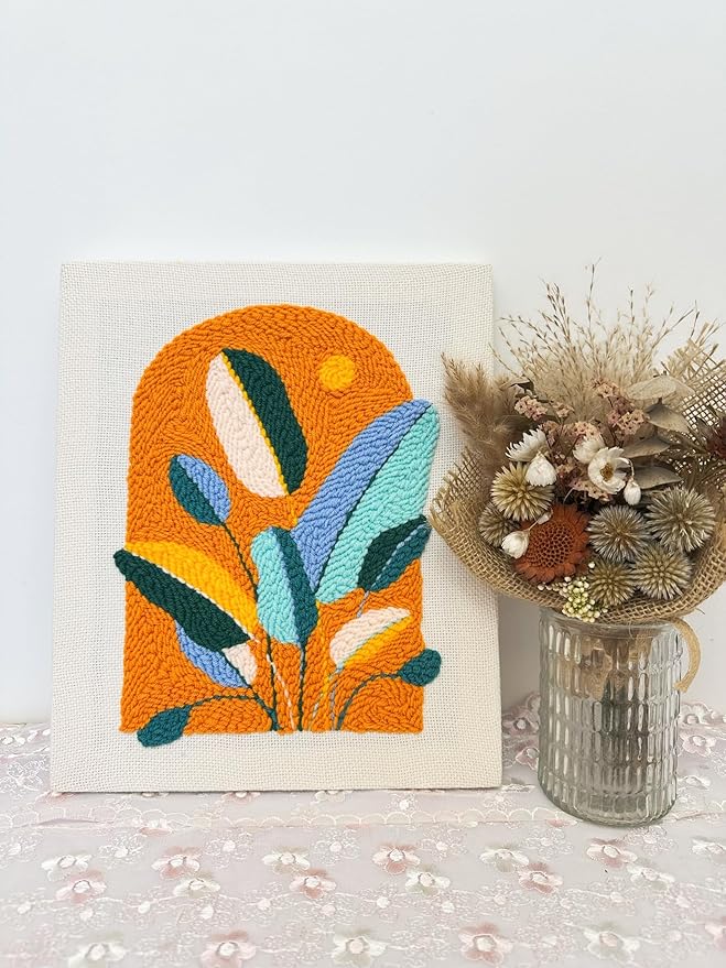 Craftdiam Beginner Perforator Kit - Stamping Embroidery Kit for Adults - DIY Kit - Simple Wall Decor | Home Decor - Women's Gift - Valentine's Day Gift(Orange Color)