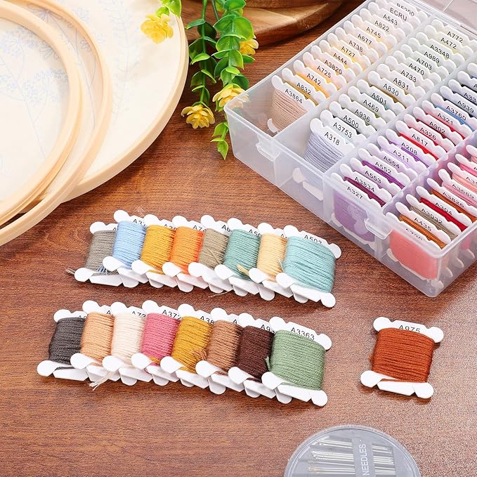 1 Box Embroidery Set, Friendship Bracelet String Kit, String Bracelet Making Kit, 80 Colors Embroidery Thread for DIY Sewing Use