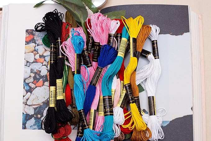Pack of 12 Premium Embroidery Thread | 100% Egyptian Cotton Premium Skeins | Cross Stitch Embroidery Floss | Oeko TEX Certified Stranded Cotton | Ideal for Arts & Crafts (Royal Blue 134)