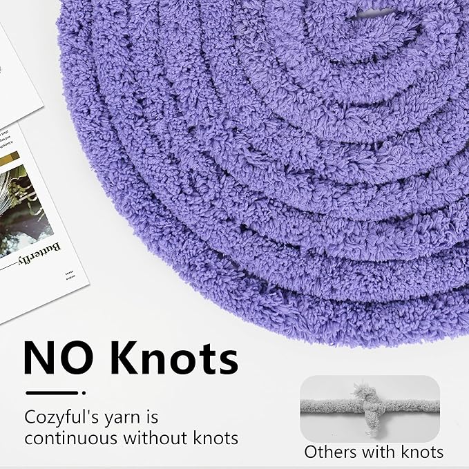 Chunky Yarn for Hand Knitting - #10 Chunky Chenille Yarn, Jumbo Big Thick Chunky Yarns for Crocheting, Super Bulky Chunky Knit Blanket Yarns, 8 Skein (25 yds 8 oz Each Skein), Lavender