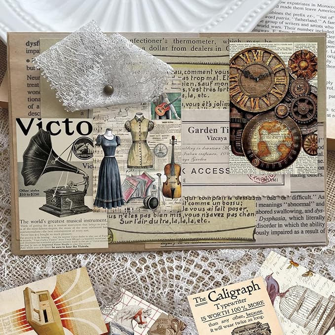 300 Pcs Vintage Aesthetic Washi Stickers Book - 6 Daily Life Scenery Themes Scrapbook Stickers Set for Journaling, Bullet Journal, Art Diary, Planner Notebook, Craft Gifts for Creatives