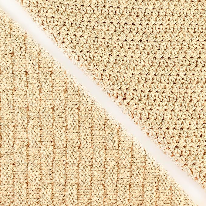 Cotton Bliss Soft Cotton Blend Yarn for Crocheting, 4-Pack (640Yds / 400G), Free Patterns, Beginners Friendly - #4 Medium Worsted Weight Yarn for Baby Blanket - Soft Buttercream