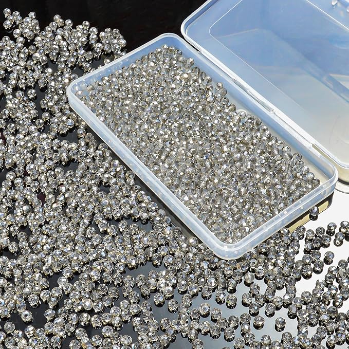 laopottbeads 1200pcs 4mm crystal glass beads for jewelry making beads for bracelets necklace pendants making supplies(gray)