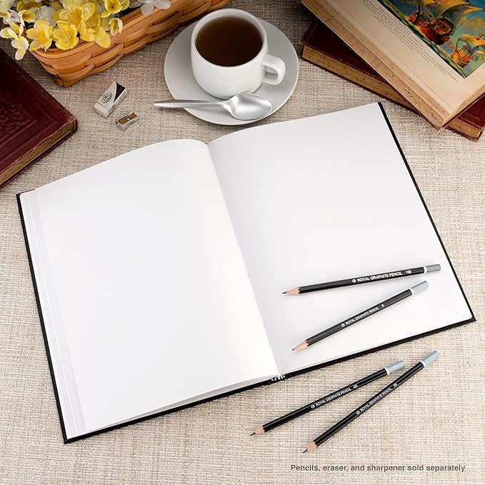 Pentalic - 8.5"x 11" Hardbound Sketchbook, 110 Sheets, Black