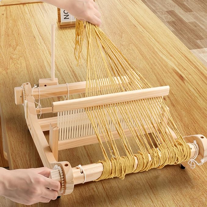 WILLOWDALE 12 Inches Rigid Heddle Loom, Weaving Loom Kit with Shed Stick, Wooden Multi-Craft Weaving Loom for Adults, Threads Warping Frame with Pegs and Yarn Stand, Frame Loom for Beginner