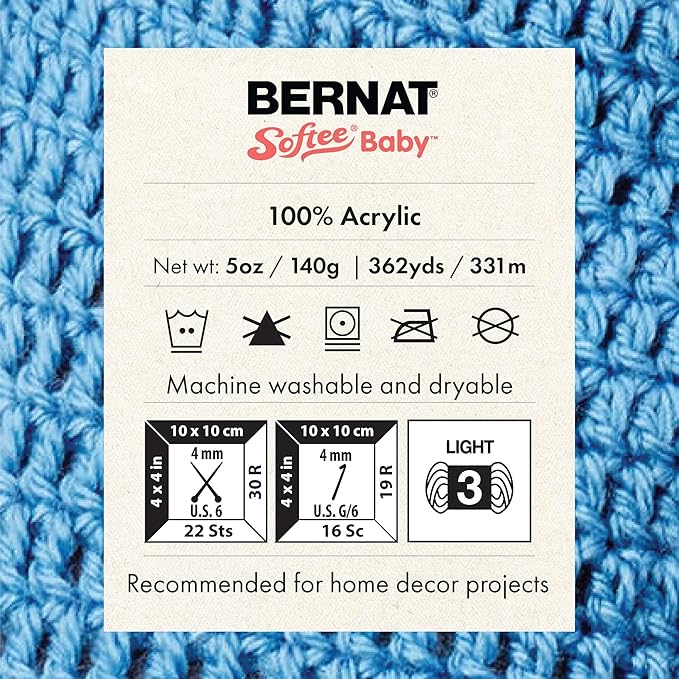 Bernat Softee Baby Soft Lilac Yarn - 3 Pack of 141g/5oz - Acrylic - 3 DK (Light) - 362 Yards - Knitting/Crochet