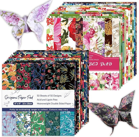 Origami Paper Kit 100 Sheets 70GSM 6 Inch Square Double Sided Color 100 Vivid Solid Colors for Hand Crafts Origami Paper Arts Creativity.Rose Flower