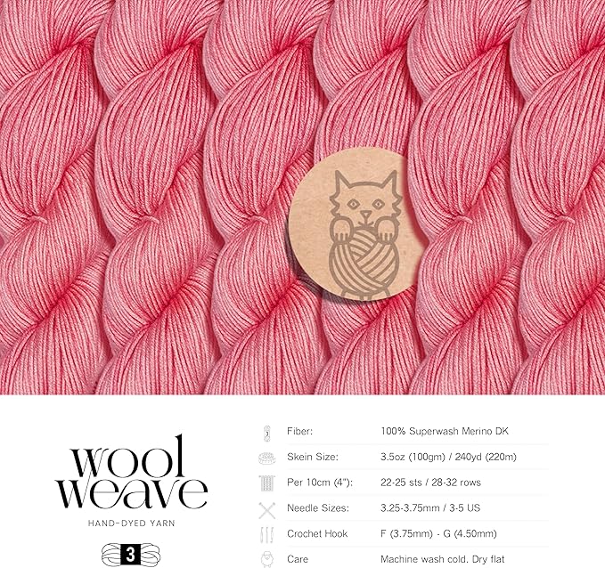 Superwash Merino Wool Yarn for Knitting & Crocheting - Premium Hand Dyed Yarn, 100gr, 240 Yards, Dk Weight - Luxurious, Soft & Durable