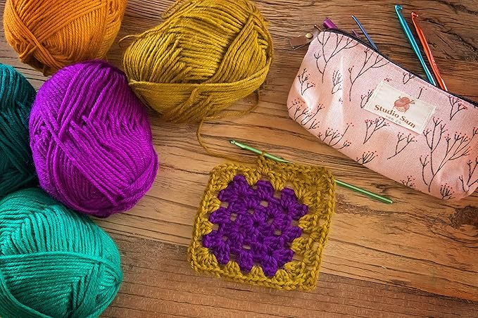 Studio Sam Acrylic Yarn Set. Ten Large 50g Skeins. Total 1030 Yards. for All Knitting, Crochet and Craft Projects. (Midnight Collection)