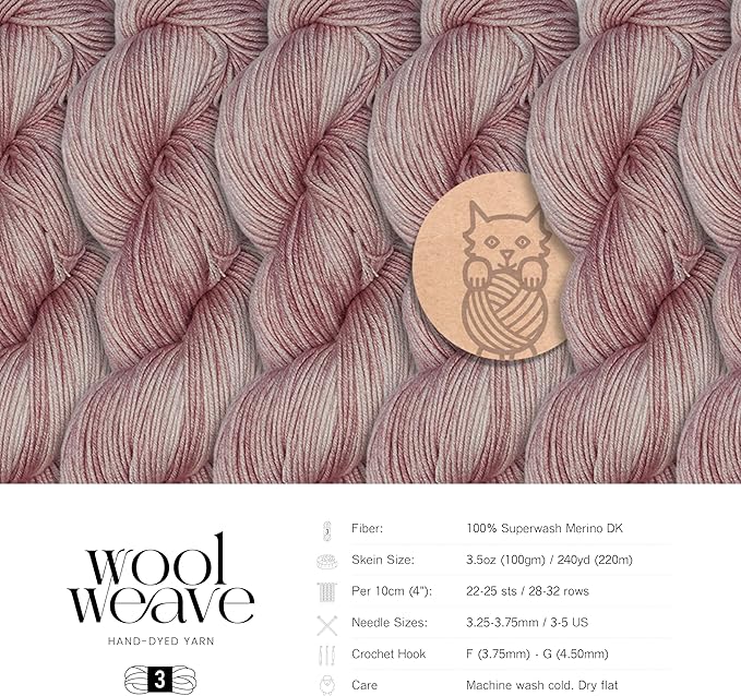Superwash Merino Wool Yarn for Knitting & Crocheting - Premium Hand Dyed, 100gr, 240 Yards Dk Weight - Luxurious, Soft & Durable Light Brown Yarn