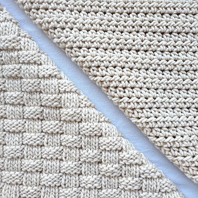 Cotton Bliss Soft Cotton Blend Yarn for Crocheting, 4-Pack (640Yds / 400G), Free Patterns, Beginners Friendly - #4 Medium Worsted Weight Yarn for Baby Blanket - Vanilla Shell