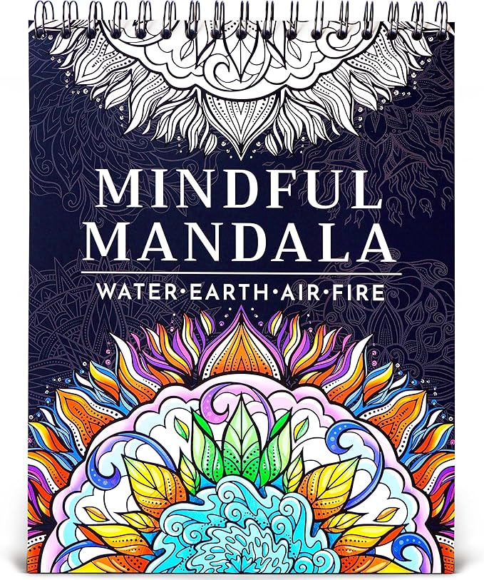 Premium Mandala Coloring Book for Adults – 50 Stress Relief Designs – 180gsm Thick Bleed-Proof Paper, Spiral Bound Lay-Flat, Perforated – Frameable Art, Relaxation Gifts for Women, Anxiety Relief