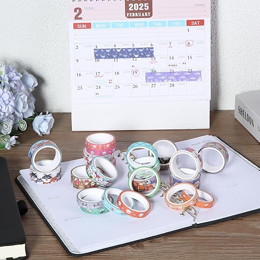 Mr. Pen- Cute Washi Tape Set - 24 Rolls Kawaii Animals Gold Foil Decorative Masking Tape for Journaling, Scrapbooking, Kids DIY Crafts, Aesthetic Supplies, Planners, Bullet Journal