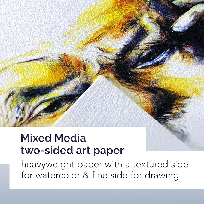 Canson Artist Series Mixed Media Paper, Wirebound Pad, 5.5x8.5 Inch, 40 Sheets (138lb/224g) - Artist Paper for Adults and Students - Watercolor, Gouache, Graphite, Ink, Pencil, Marker