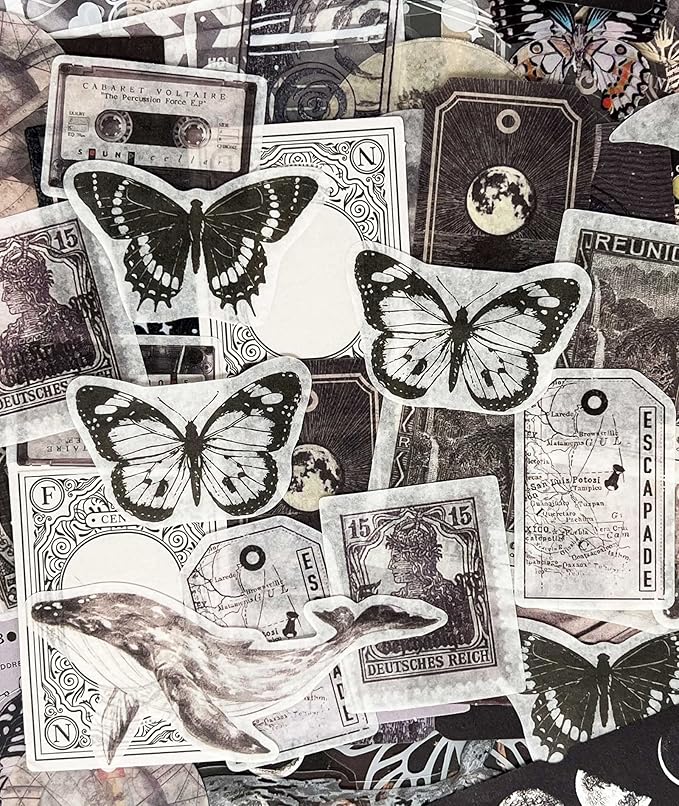 Vintage Ephemera Scrapbook Stickers,100 Pieces Star Universe Bundle Junk Journal Kit Supplies Material Paper Pack Decorative Aesthetic for Craft Art Bullet Junk Journal Planner Collage Album