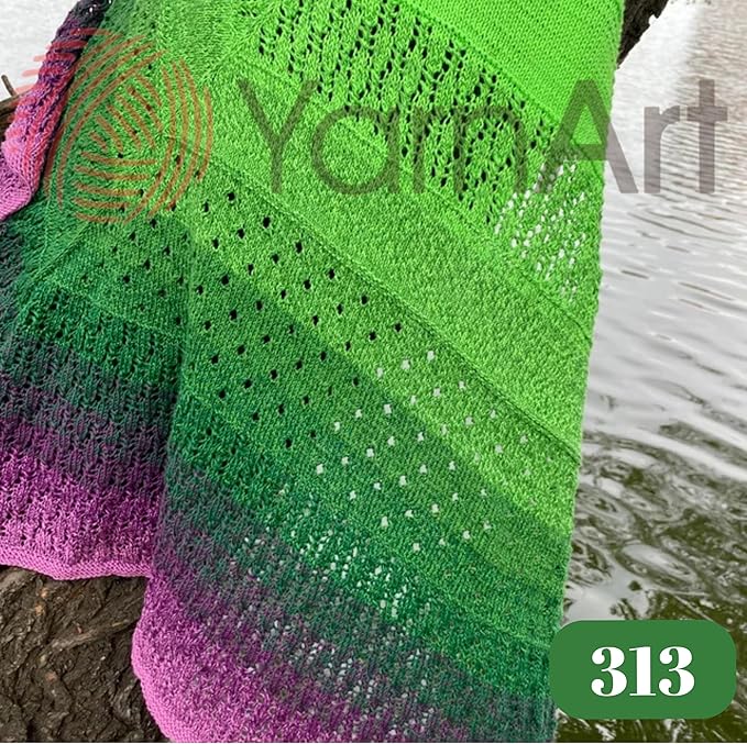 Yarn Art YarnArt Flowers Yarn 55% Cotton 45% Acrylic 250gr 1094yds Multicolor Cotton Yarn Rainbow Crochet Yarn Spring Summer - 1 Fine Sport Skein (313)