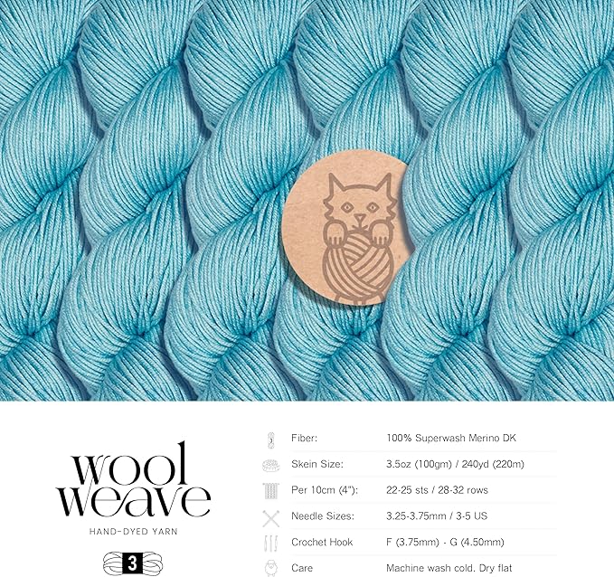 Superwash Merino Wool Yarn for Knitting & Crocheting - Premium Hand Dyed, 100gr, 240 Yards Dk Weight - Luxurious, Soft & Durable Mint Green Yarn