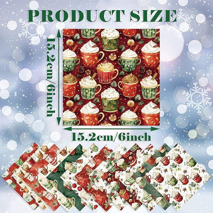 Christmas Pattern Scrapbook Paper, 6 Inch Card Production Supplies, 24 Sheets Single Sided Acid-Free Cardstock Greeting Card, Handmade Gift Journaling Craft Kits (K-style)