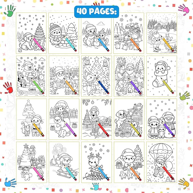 Winter Woodland Coloring Book for Toddlers Ages 3+ – Cute Animals, Snowy Forest Fun, and Easy Holiday Coloring Pages – Thick 199 GSM Paper – Spiral Bound – 8.5x11 in