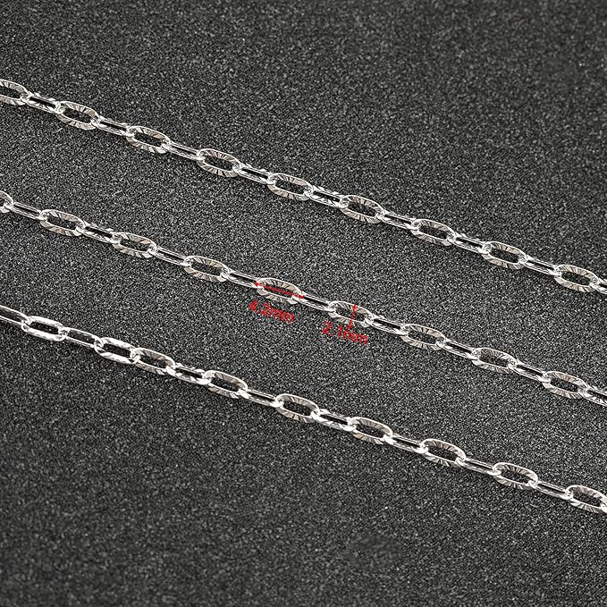 UMAOKANG 32.8 Feet Stainless Steel Jewelry Making Chains Embossed Cable Link Chain Necklace Bracelet DIY for Women Jewelry Chains Bulk