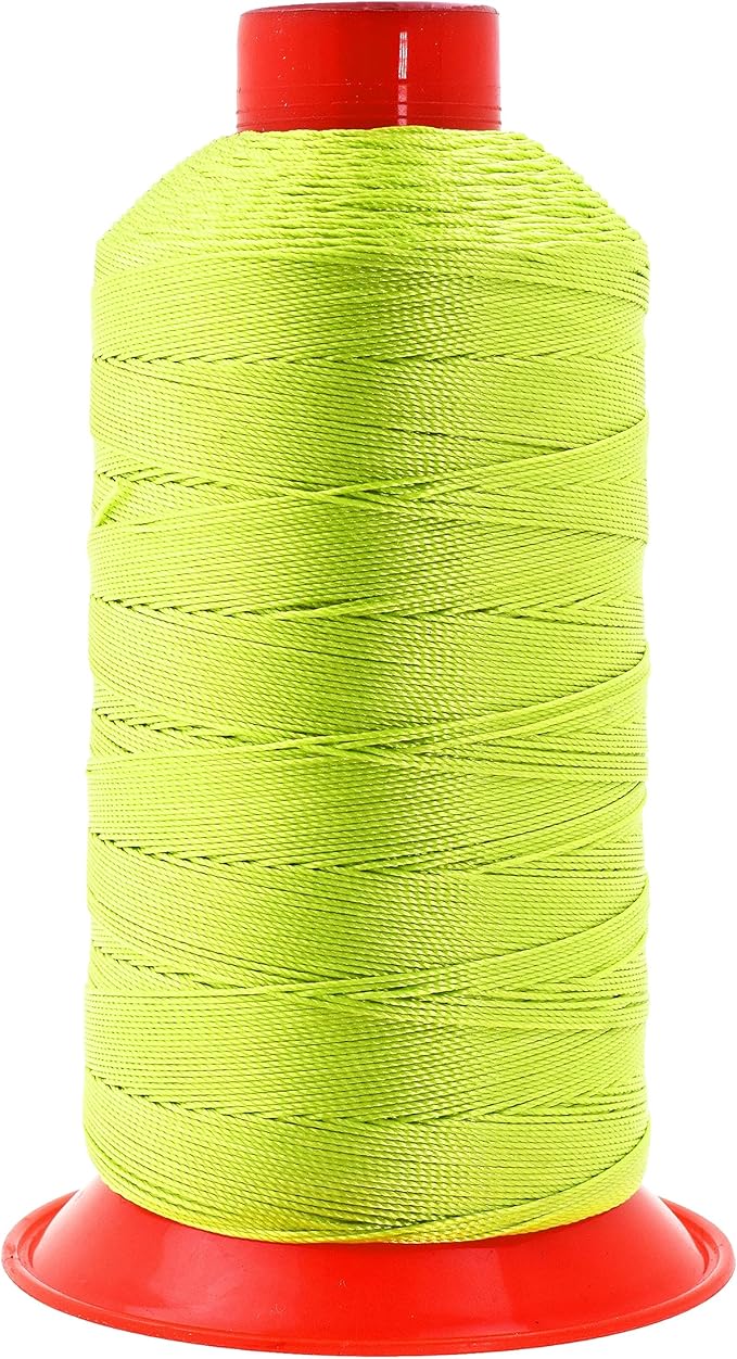 Mandala Crafts Size 207 630D T210 Bonded Nylon Thread - Lime Green 800 YDs Tex 210 Heavy Duty Sewing Threads for Leather, Jeans, Weaving, Outdoor Marine Upholstery